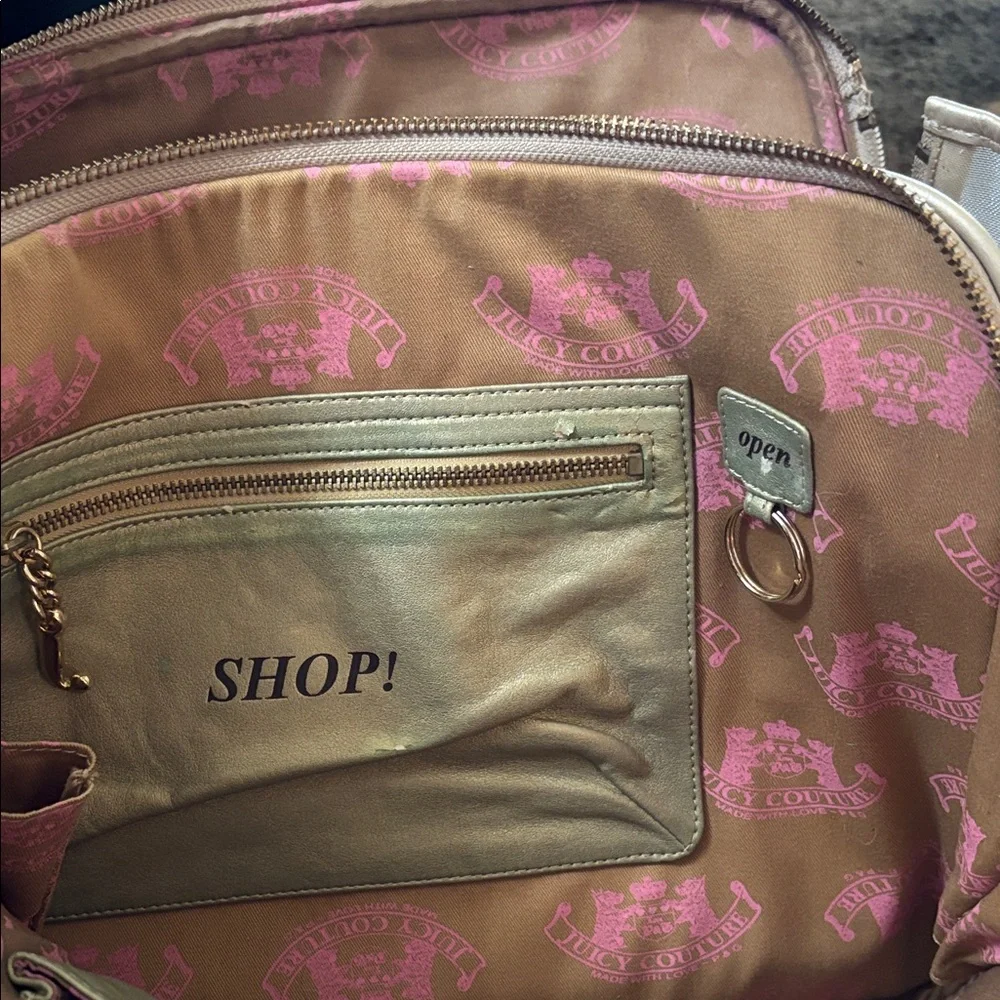 Y2K Juicy Couture Metallic Gold Dog Bag Satchel